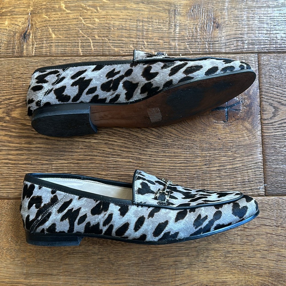 Sam Edelman Leopard Print Pony Fur Loafers - Black and Gray 8.5 - Picture 6 of 9